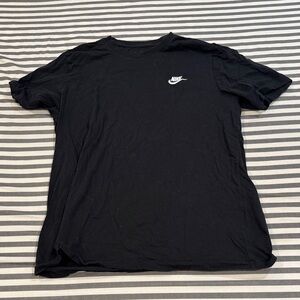 Nike Black Short Sleeve Crew Neck T-Shirt with White Swoosh